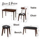 ダイニング 3点セット(テーブル+チェア2脚) ブラック×ブラウン W115 カフェ ヴィンテージ