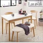 ダイニング 4点セット(テーブル+チェア2脚+ベンチ1脚) W115 カワイイ