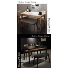 ダイニング コンパクト 2人用 おしゃれ 3点セット(テーブル+チェア2脚) ブラック×ウォールナット W115