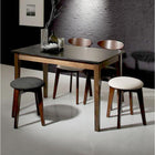 ダイニング 5点セット テーブル+チェア2脚+スツール2脚 ブラック×ウォールナット W115