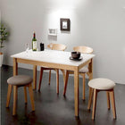 ダイニング 5点セット テーブル+チェア2脚+スツール2脚 ホワイト×ナチュラル W115