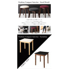 スツール ダイニング コンパクト おしゃれ ブラック×ウォールナット 1人掛け