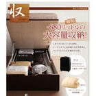 収納ベッド ガス圧式跳ね上げ 組立設置付 薄型スタンダードポケットコイル 縦開き セミダブル 深さレギュラー