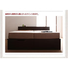 収納ベッド ガス圧式跳ね上げ 組立設置付 薄型スタンダードポケットコイル 横開き セミダブル 深さレギュラー