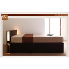 収納ベッド ガス圧式跳ね上げ 薄型スタンダードポケットコイル 縦開き シングル 深さラージ