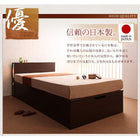 収納ベッド ガス圧式跳ね上げ 薄型プレミアムボンネルコイル 縦開き セミシングル 深さラージ