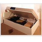 収納ベッド ガス圧式跳ね上げ 薄型スタンダードボンネルコイル 横開き セミダブル 深さレギュラー