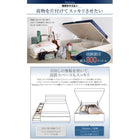 収納付きベッド セミダブル 跳ね上げ 深型 日本製 薄型スタンダードボンネルコイルマットレス付 深さラージ