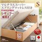 ベッド フランスベッドマットレス付き マルチラススーパースプリング 横開き 組立設置付 深さレギュラー ベッド 跳ね上げ収納