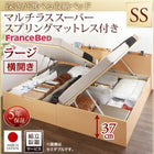 ベッド フランスベッドマットレス付き マルチラススーパースプリング 横開き 組立設置付 深さラージ セミシングル 跳ね上げ収納