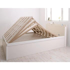 ベッド ガス式跳ね上げ セミダブル 深さラージ お客様組立 薄型スタンダードポケットコイル 縦開き