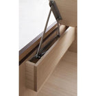 ベッド ガス式跳ね上げ セミシングル 深さラージ お客様組立 薄型抗菌国産ポケットコイル 縦開き