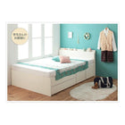 チェストベッド セミダブル 日本製 棚 コンセント付き 大容量 薄型スタンダードポケットコイルマットレス付き