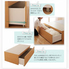 お客様組立 布団が収納できるチェストベッド 薄型抗菌国産ポケットコイルマットレス ダブル