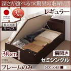 ベッドフレームのみ ベッド セミシングル 跳ね上げ収納 深さレギュラー 組立設置付 横開き