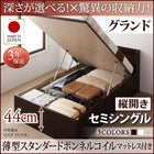 ベッド セミシングル ベッド 跳ね上げ 収納 薄型スタンダードボンネルコイル 縦開き 深さグランド お客様組立