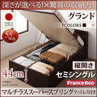 ベッド フランスベッド マルチラススーパースプリングマットレス付き ベッド セミシングル 跳ね上げ 収納 縦開き 深さグランド お客様組立