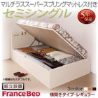 ベッド セミシングル 跳ね上げ 収納 マットレス付き フランスベッド マルチラススーパースプリング 横開き 深さレギュラー 組立設置付