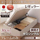 ベッドフレームのみ ベッド セミシングル ベッド 跳ね上げ 収納 横開き 深さレギュラー 組立設置付