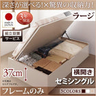 ベッドフレームのみ ベッド セミシングル ベッド 跳ね上げ 収納 横開き 深さラージ 組立設置付