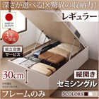 ベッドフレームのみ ベッド セミシングル ベッド 跳ね上げ 収納 縦開き 深さレギュラー 組立設置付
