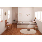 ベッド ベット 収納 セミダブル 跳ね上げ 薄型スタンダードボンネルコイル 横開き 深さグランド 組立設置付