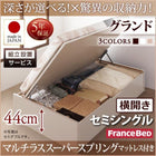 ベッド フランスベッド マルチラススーパースプリングマットレス付き 横開き 深さグランド ベッド セミシングル 組立設置付 跳ね上げ収納