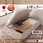 ベッドフレームのみ シングルベッド ベット 収納 横開き 深さレギュラー お客様組立 跳ね上げ