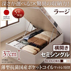 ベッド 収納ベット セミシングル 薄型抗菌ポケットコイル横開き 深さラージ お客様組立 跳ね上げ