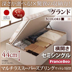 ベッド フランスベッド マルチラススーパースプリングマットレス付き 横開き セミシングル 深さグランド お客様組立 跳ね上げ 収納