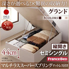 ベッド フランスベッド マルチラススーパースプリングマットレス付き 縦開き セミシングル 深さグランド お客様組立 跳ね上げ 収納