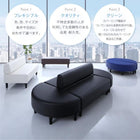 待合ロビーソファ ソファ単品 背なし 2P レザーカバーリング