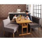 ソファ ダイニングセット棚付き ファミリー ダイニング5点セット(テーブル+1人掛けソファ4脚) 幅120