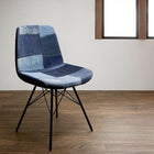 パッチワーク柄デニム地デザインチェア