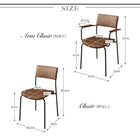 スチールチェア 肘なし ヴィンテージデザイン