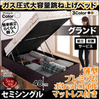 跳ね上げベッド 組立設置付 薄型プレミアムポケットコイル 縦開き セミシングル 深さグランド