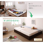 ベッドフレームのみ ベッド 収納 連結 B (S)+A (SD)タイプ ワイドK220 組立設置付