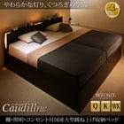 ベッドフレームのみ ベッド 跳ね上げ 収納 縦開き クイーン SS×2 棚 照明・ 組立設置付