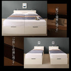 ベッド ガス圧 跳ね上げ 収納 クイーン SS×2 薄型プレミアムボンネルコイル 縦開き 組立設置付