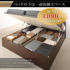 収納ベッド ワイドK200 跳ね上げベッド 深型 連結 コンセント付 大容量 薄型プレミアムボンネルコイルマットレス付 縦開