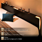 収納ベッド キング SS+S 跳ね上げベッド 深型 連結 コンセント付 大容量 薄型抗菌国産ポケットコイルマットレス付 縦開