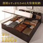 跳ね上げベッド クイーン SS×2 フランスベッド マルチラススーパースプリングマットレス付 収納付きベッド 深型 連結 コンセント付 大容量 縦開