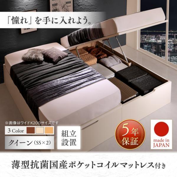組立設置付 ベッド ガス圧式跳ね上げ 収納ベッド 薄型プレミアム 組立設置付 ベッド ガス圧式跳ね上げ 収納ベッド 薄型プレミアム