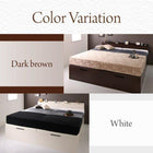 ガス式 ベッド 収納 跳ね上げ キング SS+S 薄型スタンダードボンネルコイル 縦開き 組立設置付