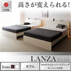 ベッド ダブル ファミリーベッド フランスベッド マルチラススーパースプリングマットレス付き お客様組立 高さ調整