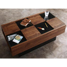 センタ—テーブル W105 ウォルナット調 引き戸リビング収納