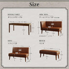 大型 L字 リビングダイニングセット 5点セット(テーブル+2人掛けソファ3脚+アームソファ1脚) 左アーム W120-180