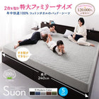 ボックスシーツ 単品 パッド一体型 ワイドK240 大きなファミリーサイズ タオルのパッドシーツ コットン 綿 100%