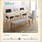 ダイニングテーブルセット 5点セット テーブル+チェア4脚 W135-235 回転イス付き 北欧 スライド伸縮