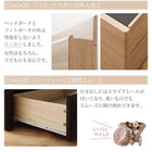 チェストベッド ショート丈 薄型スタンダードボンネルコイル ヘッドレス セミシングル